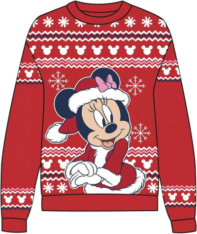 Jersey De Punto Navideño Mickey O Minnie Para Niños/ Adultos Suéter Navidad Disney