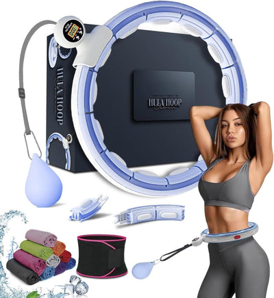 Aro de fitness desmontable circular con bola giratoria de 360 ​​grados para masaje, gimnasia y fitness para adultos para bajar de peso.